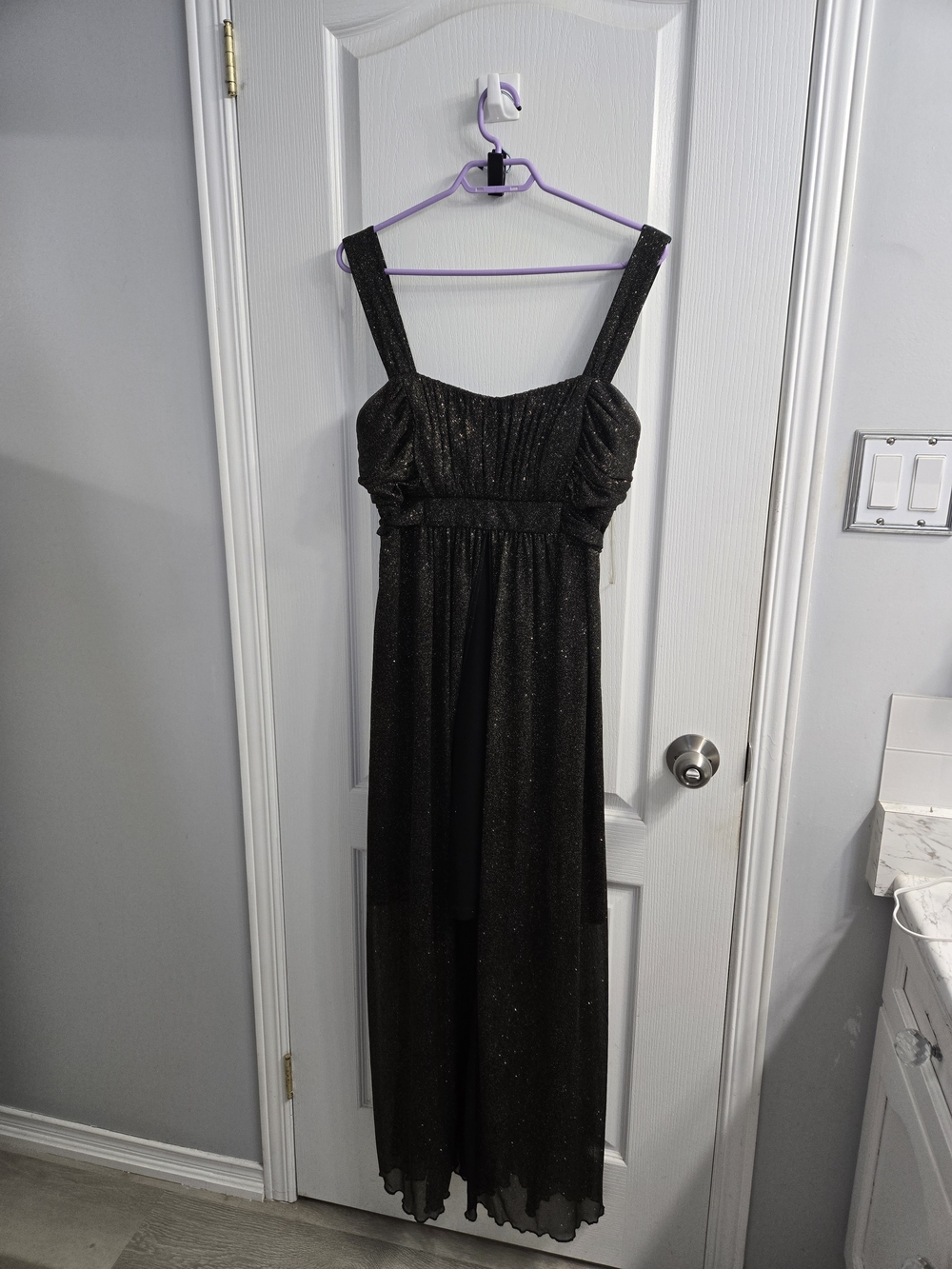 Laura Canada Black And Gold Sparkle Evening Dress Size 14 P.